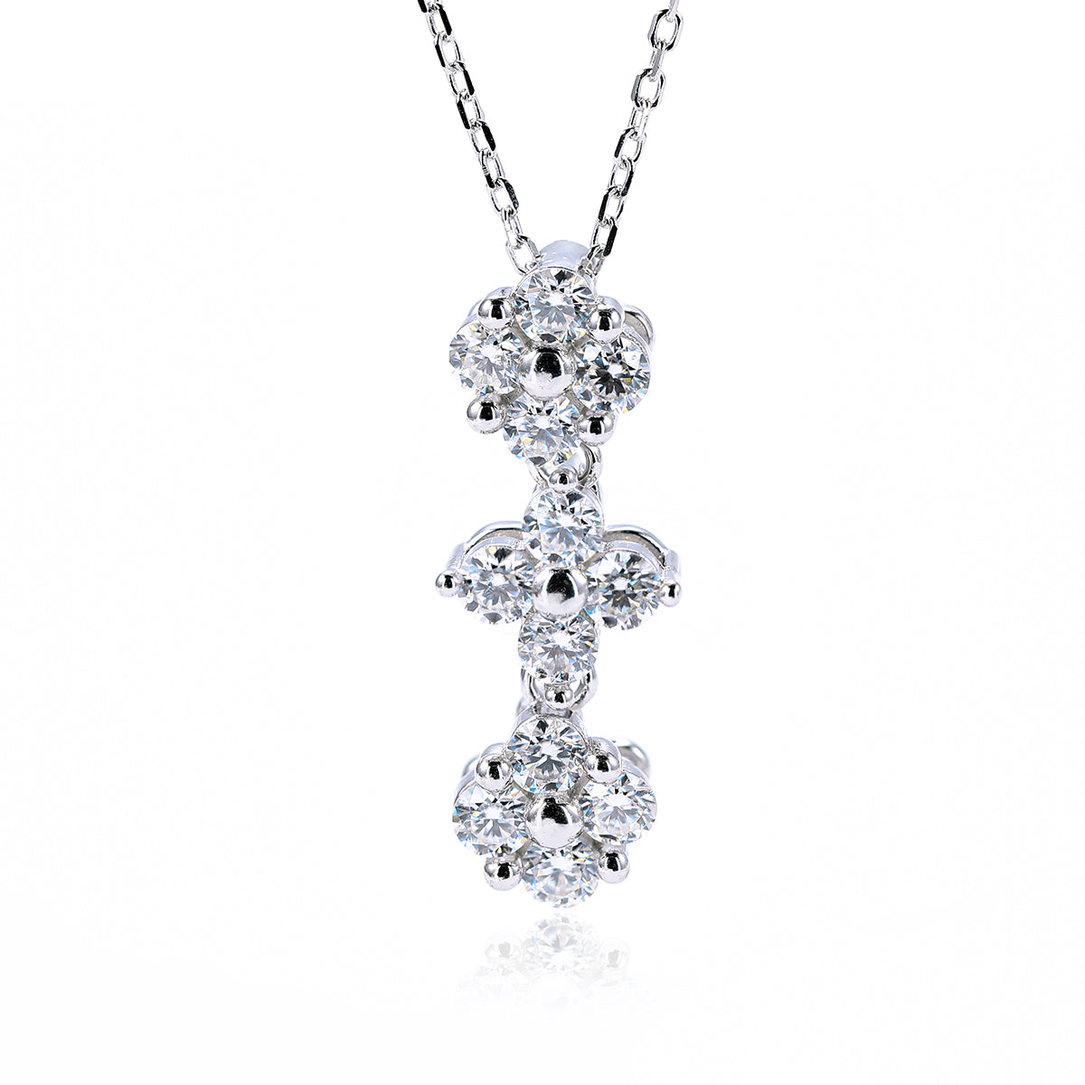 1.2 Carat Moissanite Clover Pendant Necklace S925 Silver