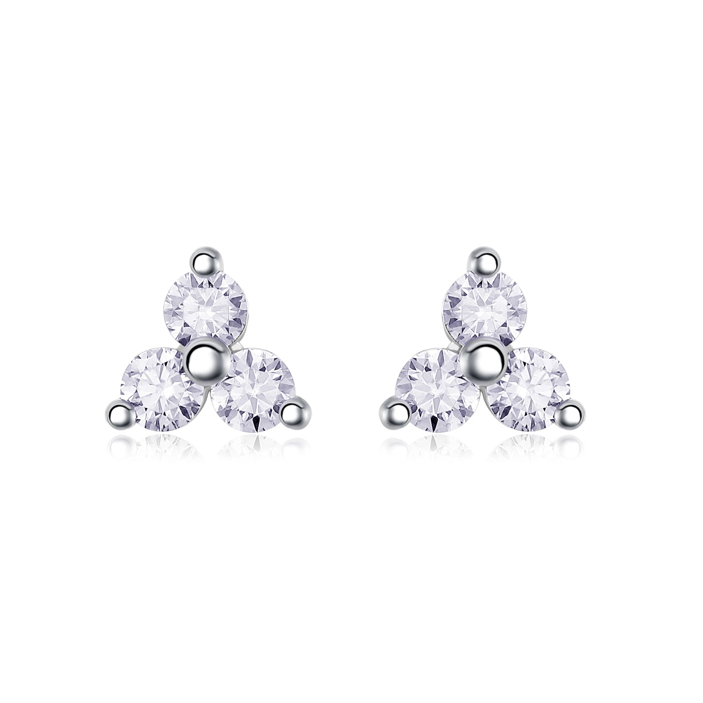 0.6 Carat Moissanite S925 Silver Plated 18K Platinum Flower Earrings