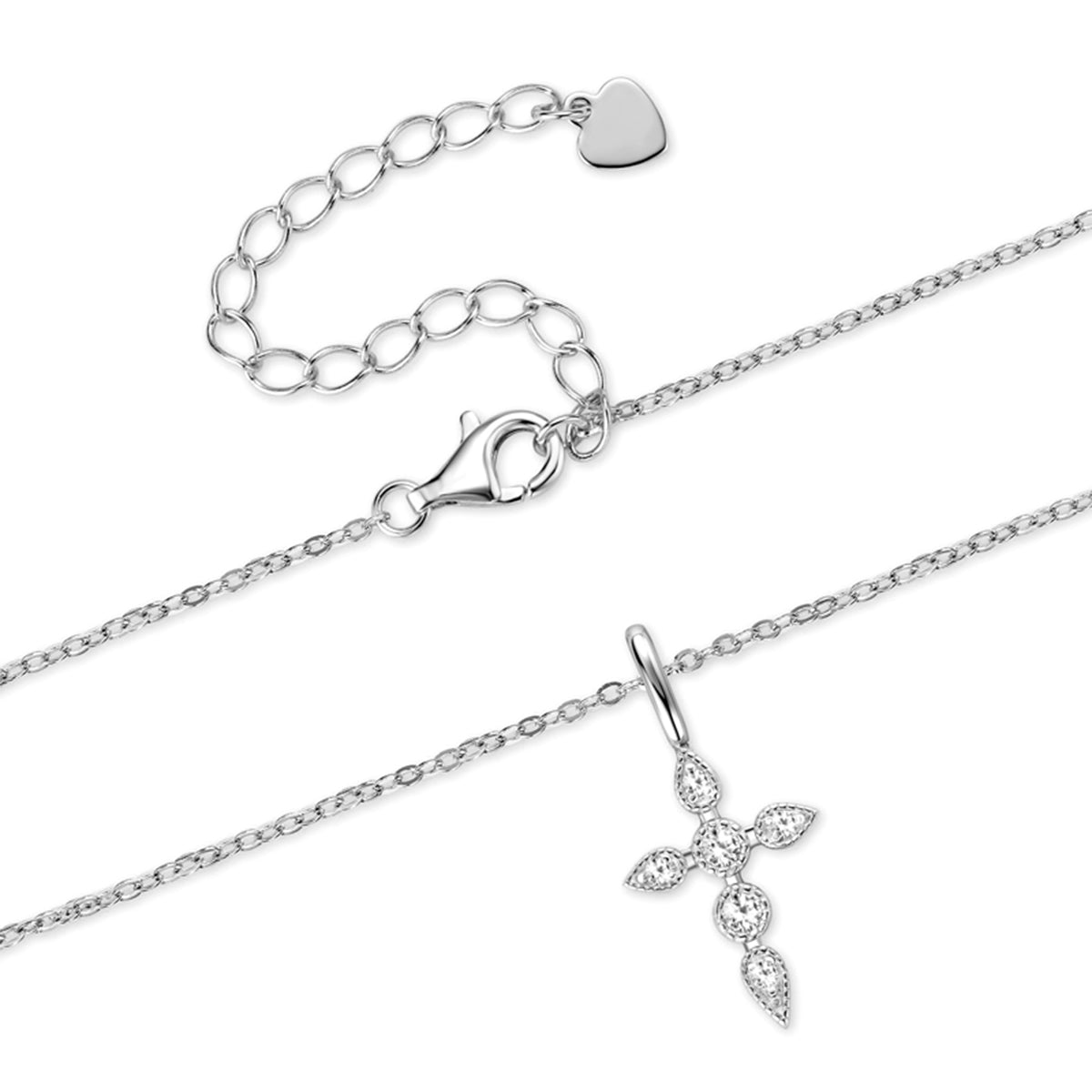 S925 Silver Plated 18K Gold Moissanite Cross Pendant Necklace