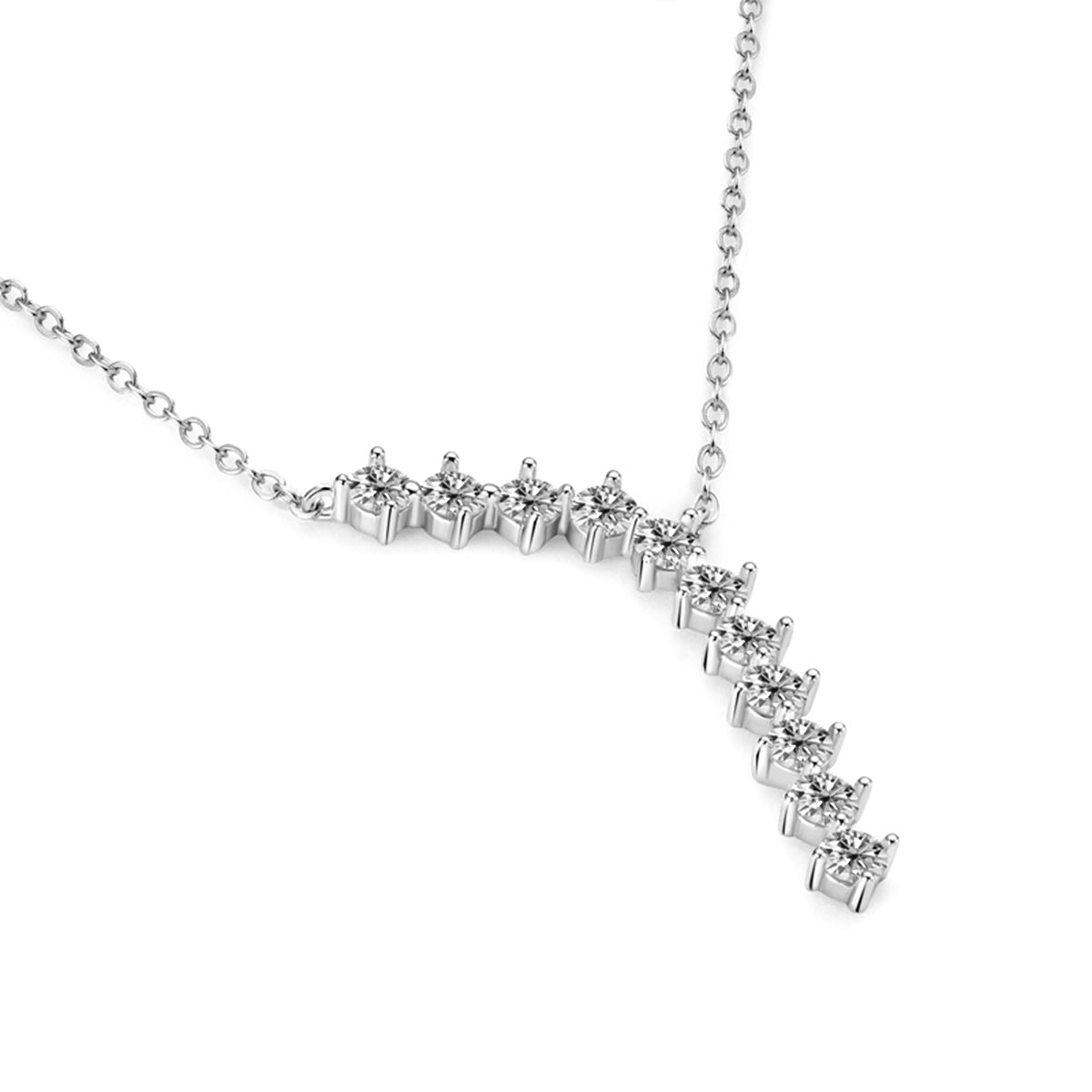 S925 Silver Plated 18K Gold Moissanite Y-Shape Necklace
