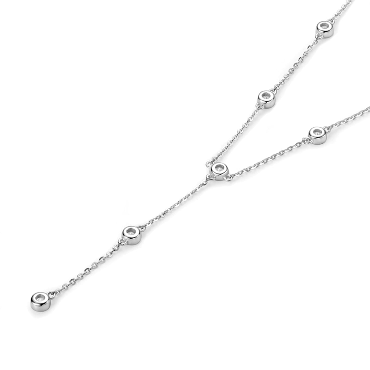 Stunning 1.1 Carat Moissanite S925 Silver Plated 18K Gold Y-Shape Necklace