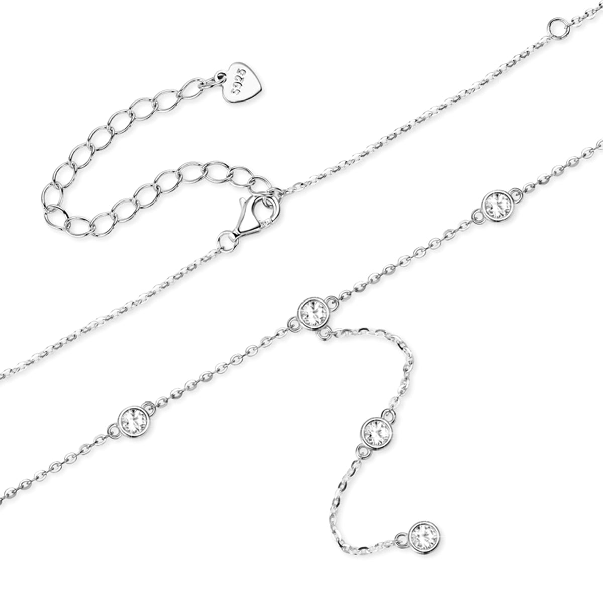 Stunning 1.1 Carat Moissanite S925 Silver Plated 18K Gold Y-Shape Necklace