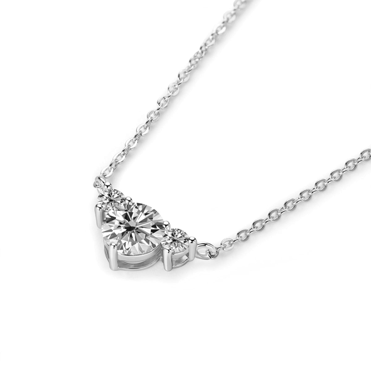 1.2 Carat Moissanite S925 Silver Plated 18K Gold Pendant Chain