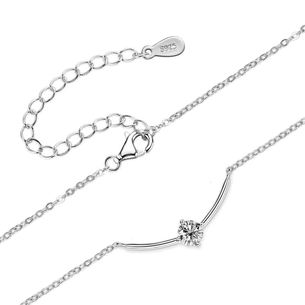 S925 Silver Plated 18K Gold Moissanite Collarbone Chain