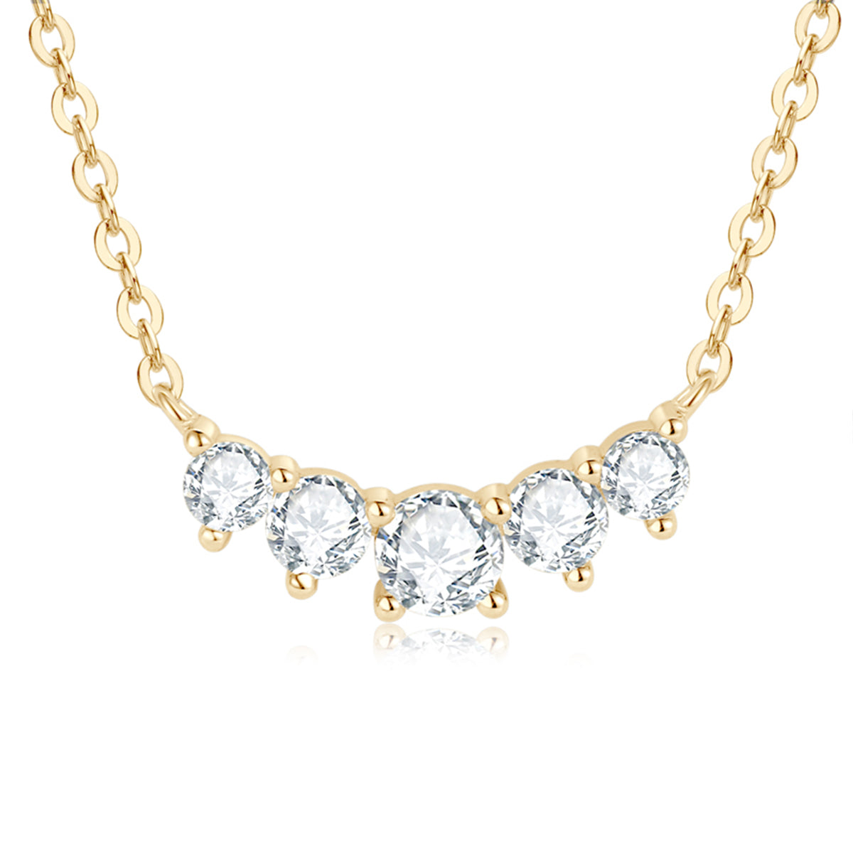 S925 Silver Plated 18K Gold Moissanite Collarbone Chain