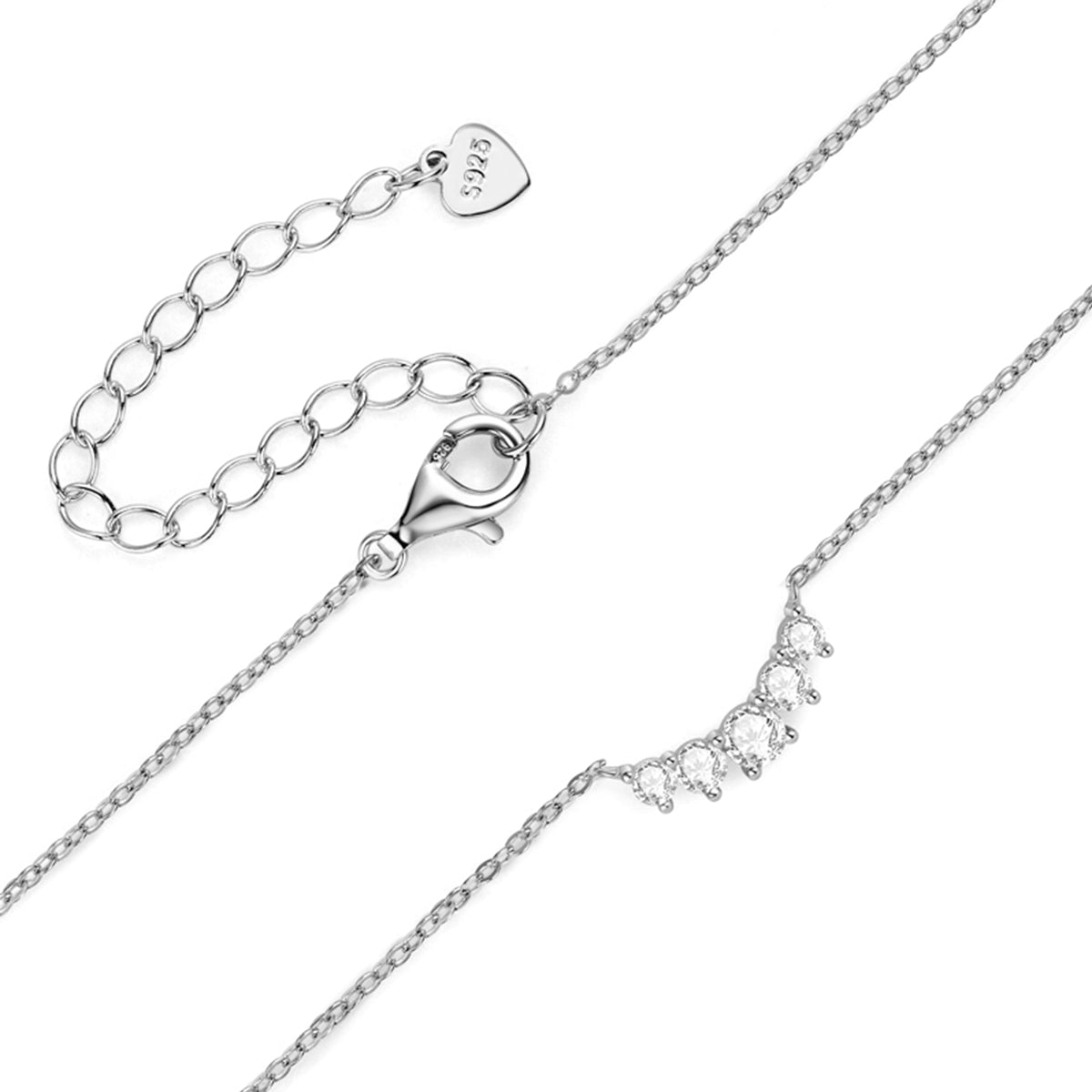 S925 Silver Plated 18K Gold Moissanite Collarbone Chain