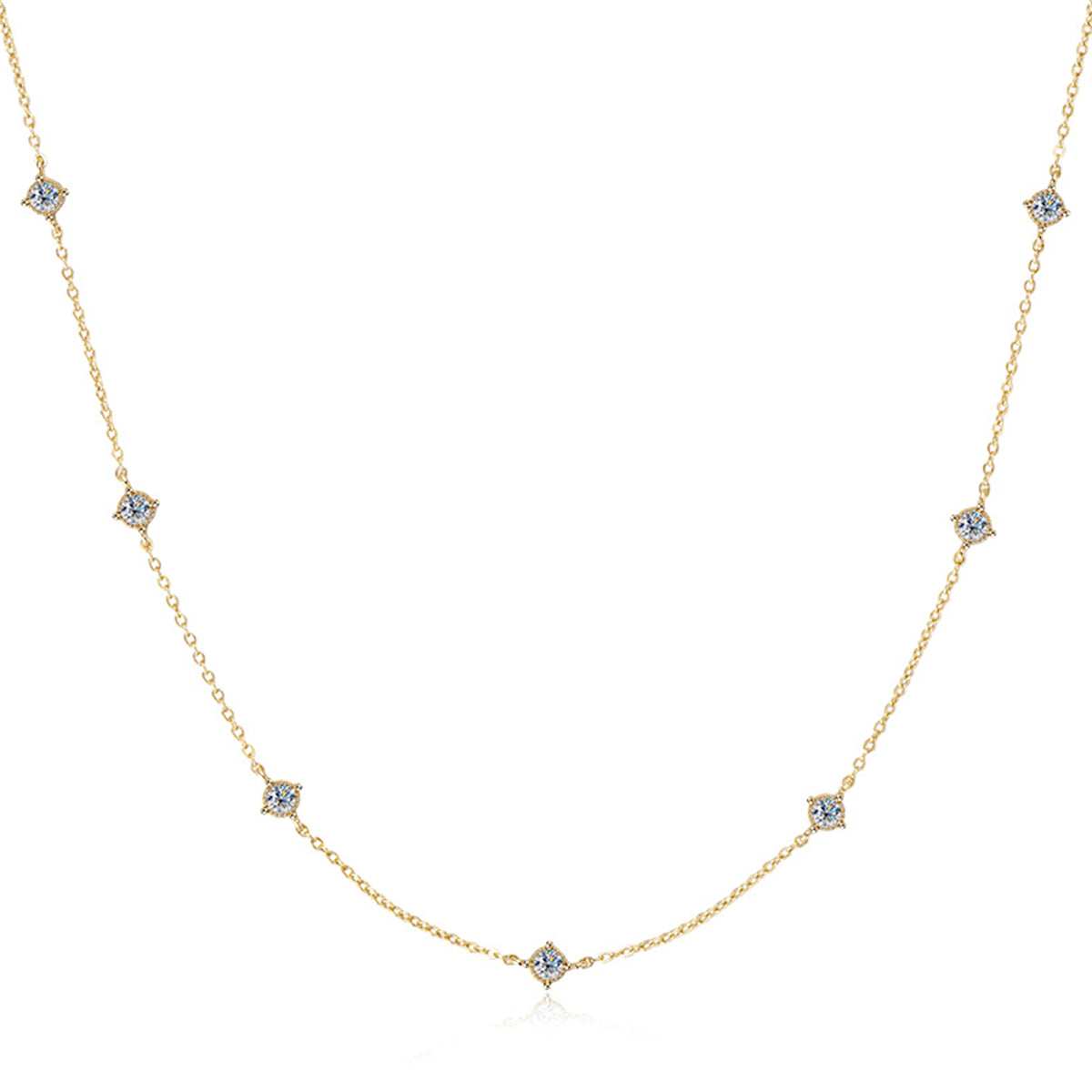 S925 Silver Plated 18K Gold Moissanite Starry Sky Necklace
