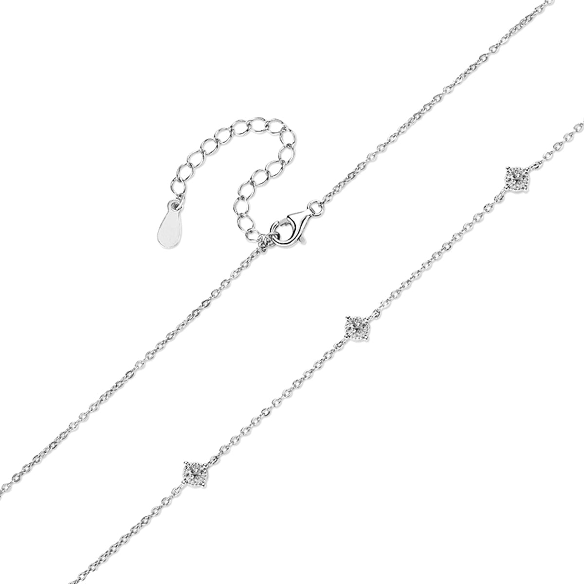 S925 Silver Plated 18K Gold Lucky Clover Moissanite Necklace