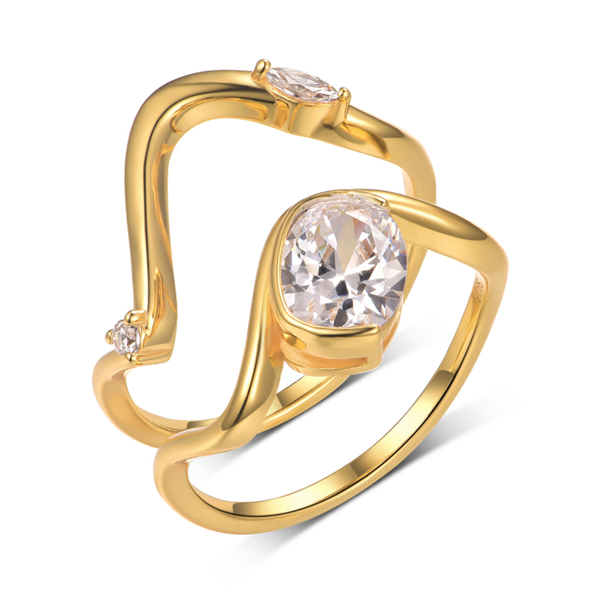 Planderful Moissanite Ring Set For Women Sparkling Two Piece