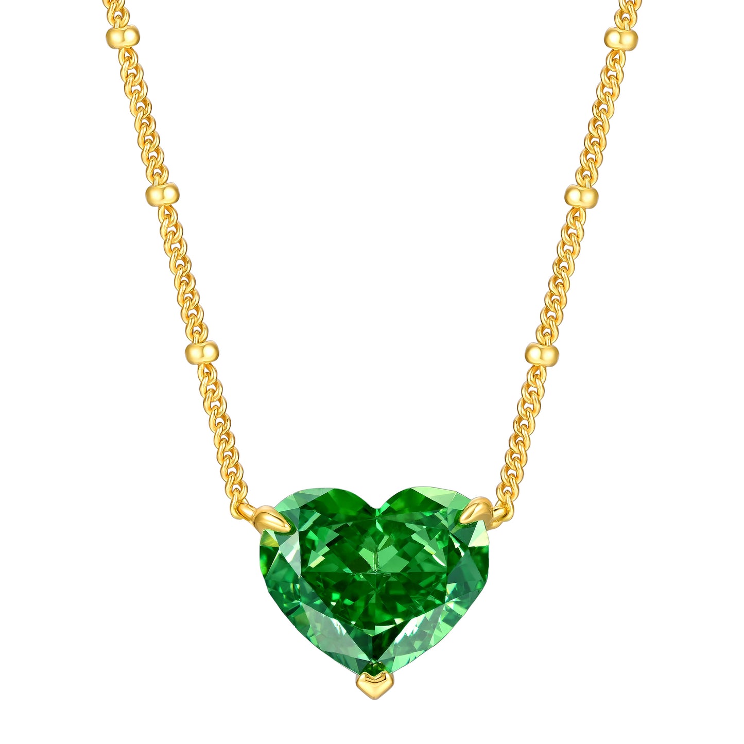 Heart Shaped Zircon Pendant Necklace S925 Silver Gold Plated By Planderful Gala Fireworks For Women Gift Ready