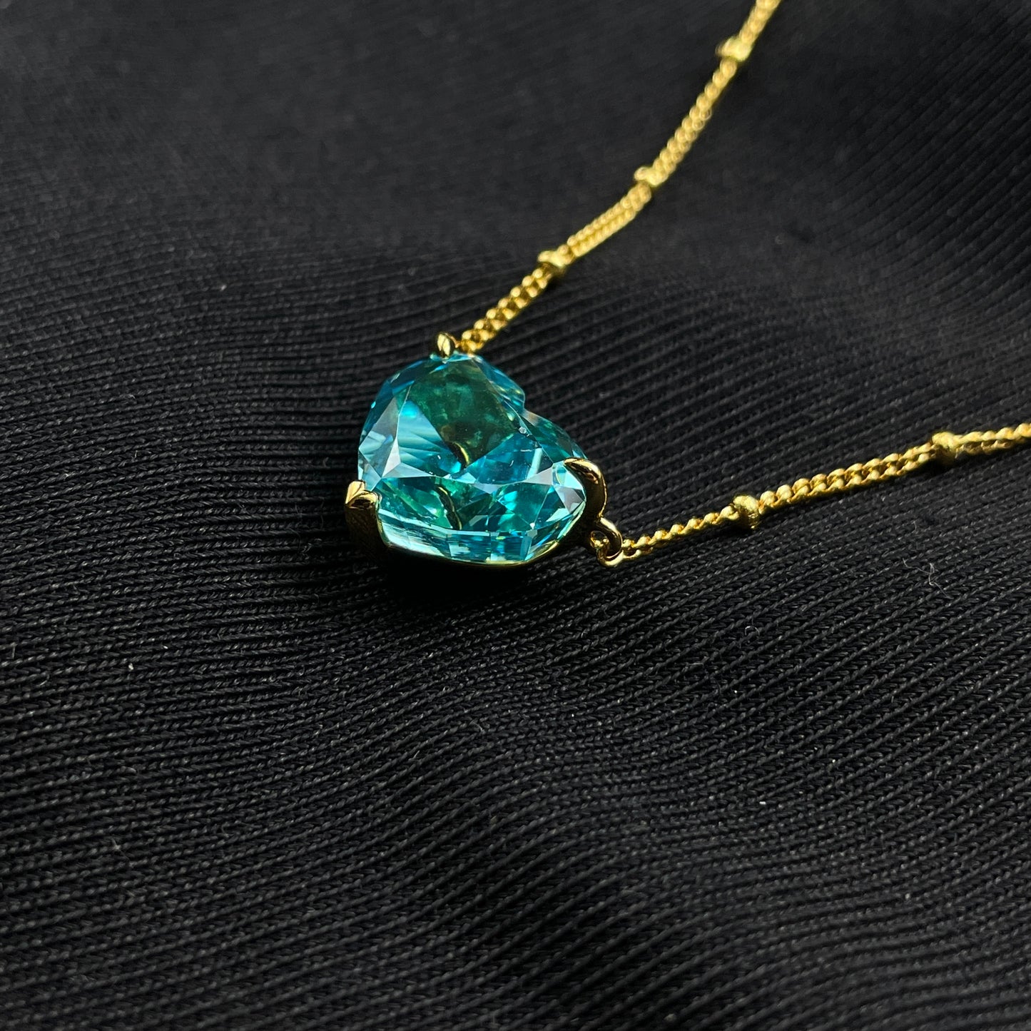 Heart Shaped Zircon Pendant Necklace S925 Silver Gold Plated By Planderful Gala Fireworks For Women Gift Ready