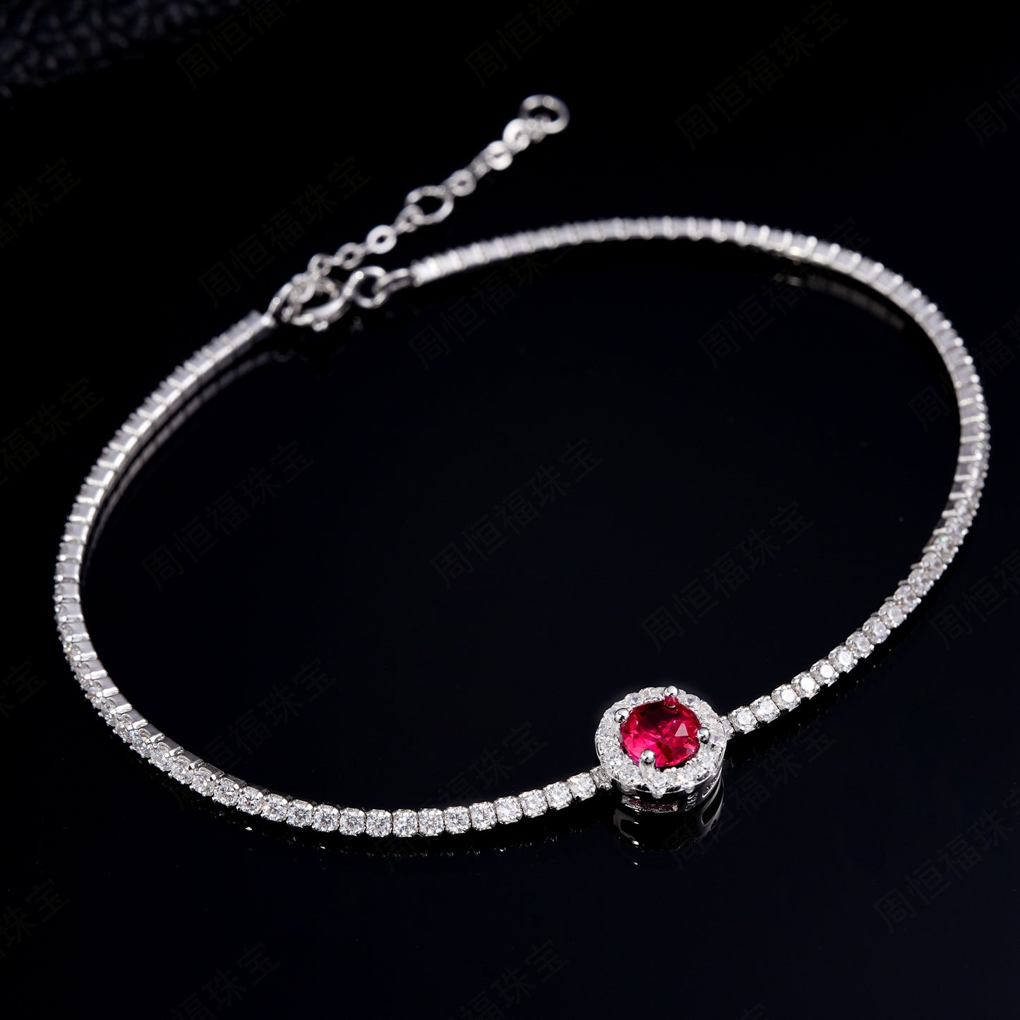 Planderful Lab Grown Gemstone Bracelet S925 Silver Plated 5.0mm Colorful Gems For Women