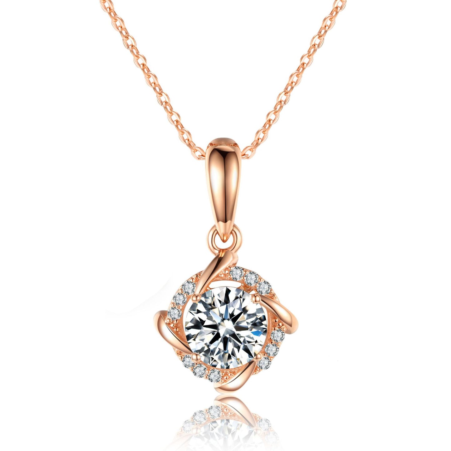 Planderful Moissanite Pendant 1.0ct Sparkling D VVS 3EX Sterling Silver Plated Necklace Elegant For Her