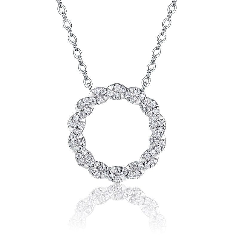 Planderful Moissanite Necklace 0.56CT Sparkling Pendant 40cm 5cm S925 Silver Plated for Women