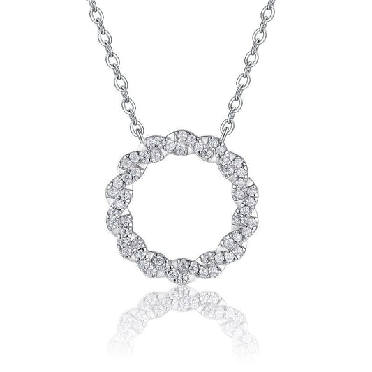 Planderful Moissanite Necklace 0.56CT Sparkling Pendant 40cm 5cm S925 Silver Plated for Women