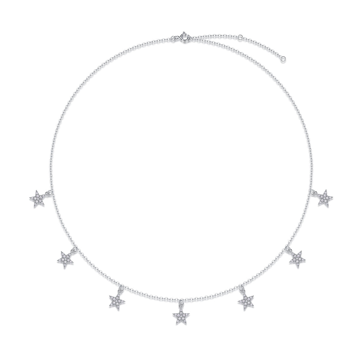 Planderful Moissanite Necklace 0.49ct Starry Sky D VVS 3EX S925 Silver Plated For Women Gift