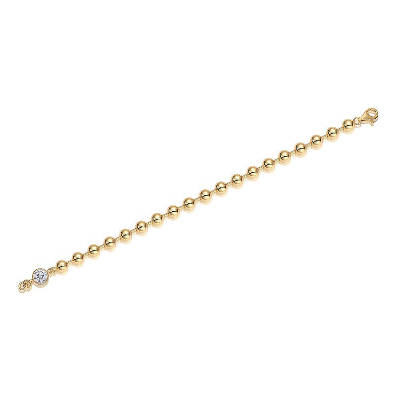 Planderful Moissanite Bracelet S925 Silver Gold Plated 1.0ct Round Sparkling For Her