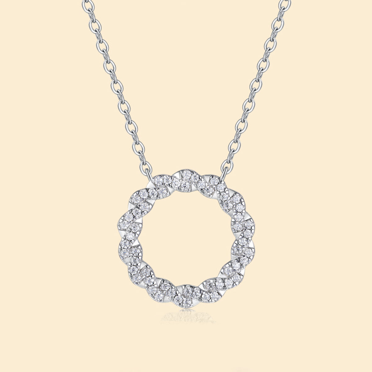 Planderful Moissanite Necklace 0.56CT Sparkling Pendant 40cm 5cm S925 Silver Plated for Women