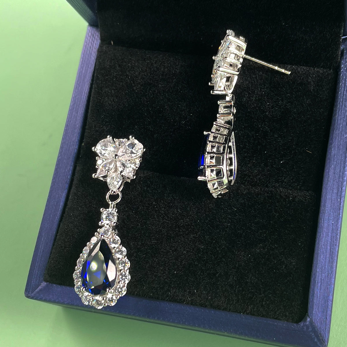 Planderful Lab Grown Gemstone Pear Shape Earrings 11x7mm S925 Silver Plated Gala Fireworks For Women