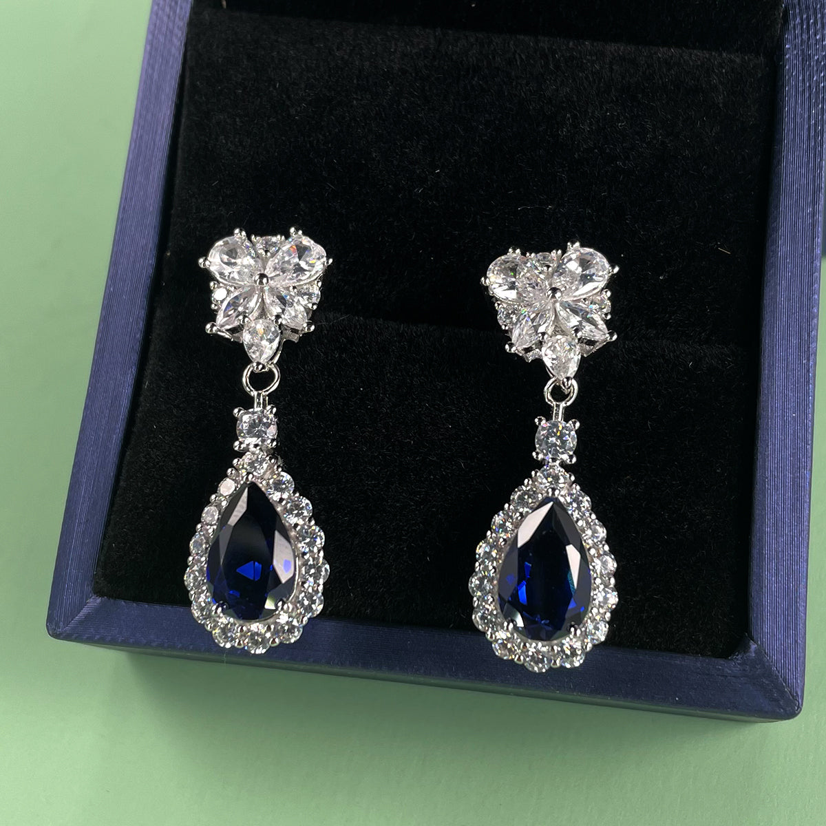 Planderful Lab Grown Gemstone Pear Shape Earrings 11x7mm S925 Silver Plated Gala Fireworks For Women