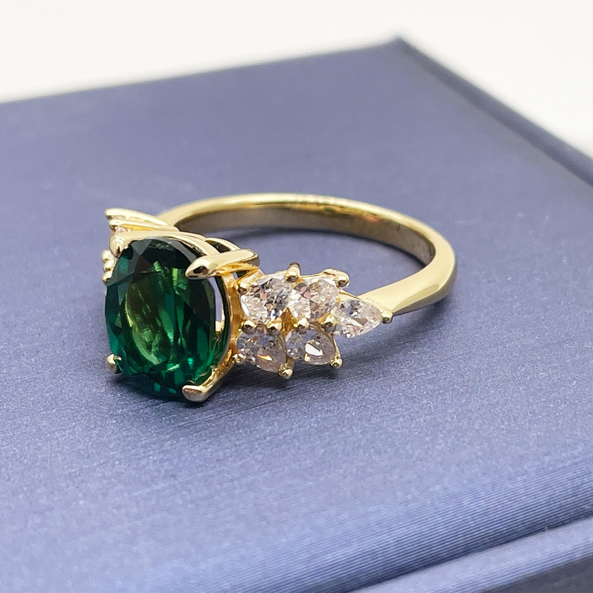 Planderful Moissanite Ring For Women 3.0Ct Oval 10x8mm S925 Silver Plated Gold Luxury Sparkle