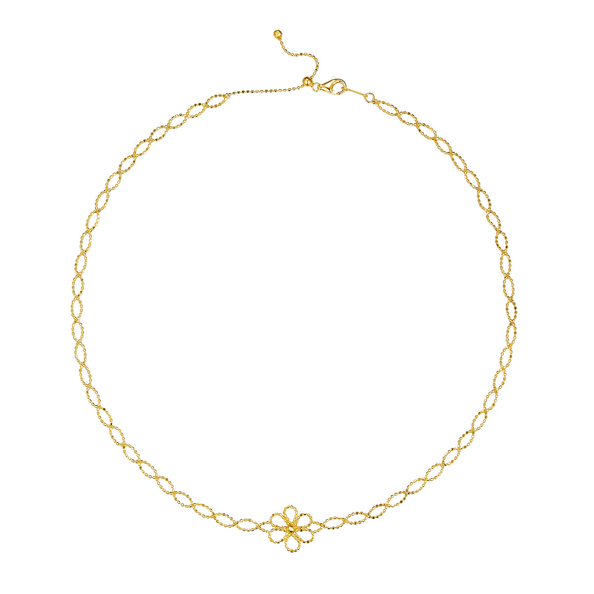 Planderful Sterling Silver S925 Weaved Lace Flower Necklace Italian Craftsmanship For Women Gift