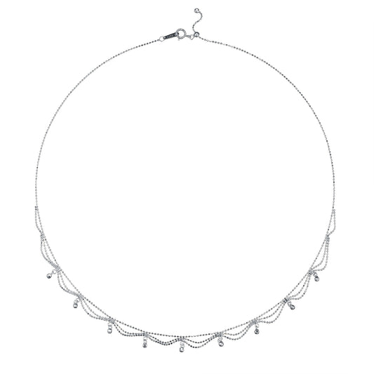 Planderful S925 Silver Necklace Palace Style Woven Lace Italian Craftsmanship for Elegant Women