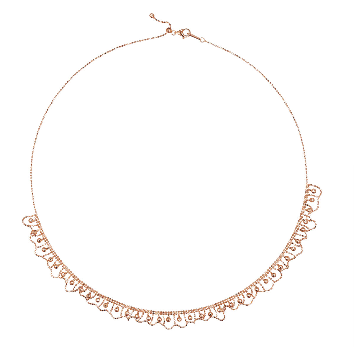 Planderful S925 Sterling Silver Italian Craft Elegant Woven Lace Necklace 45cm Length For Her