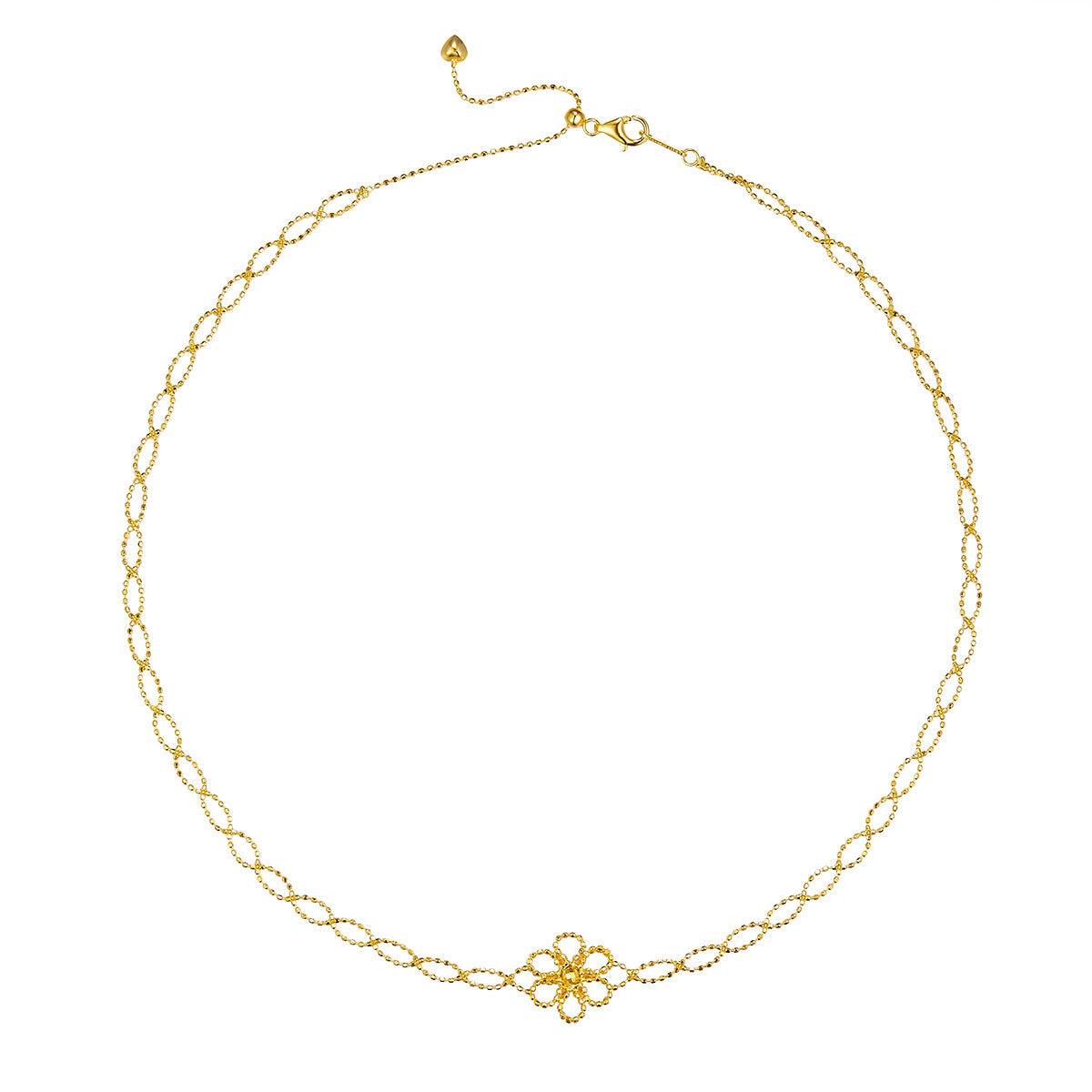 S925 Sterling Silver Necklace With Exquisite Italian Craftsmanship Weaved Lace Flower Planderful For Her