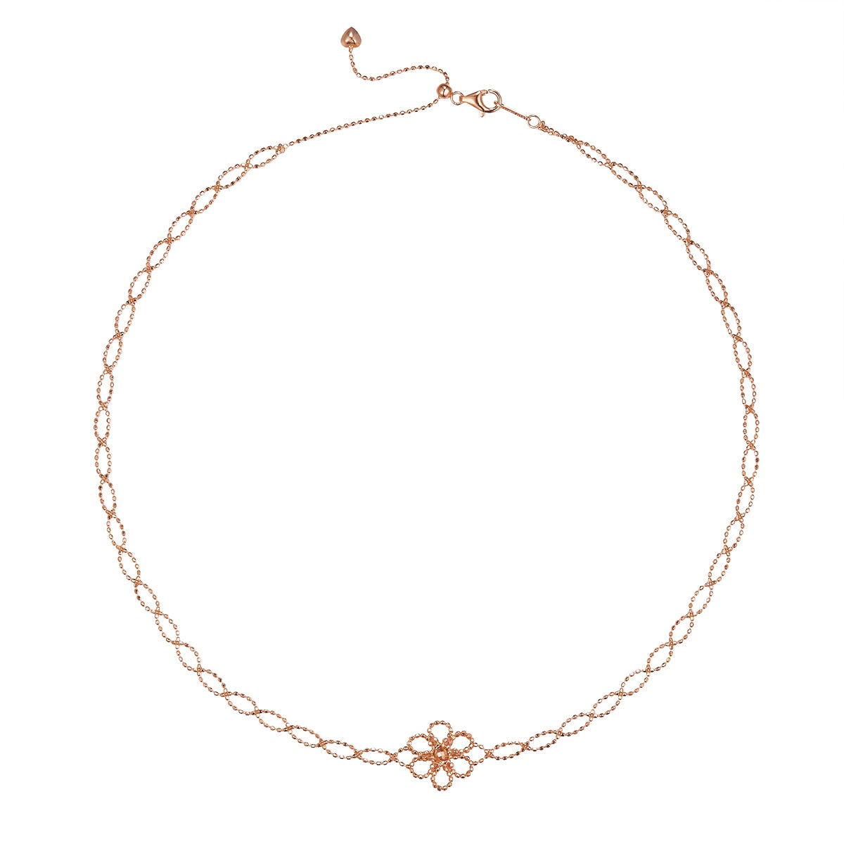 S925 Sterling Silver Necklace With Exquisite Italian Craftsmanship Weaved Lace Flower Planderful For Her