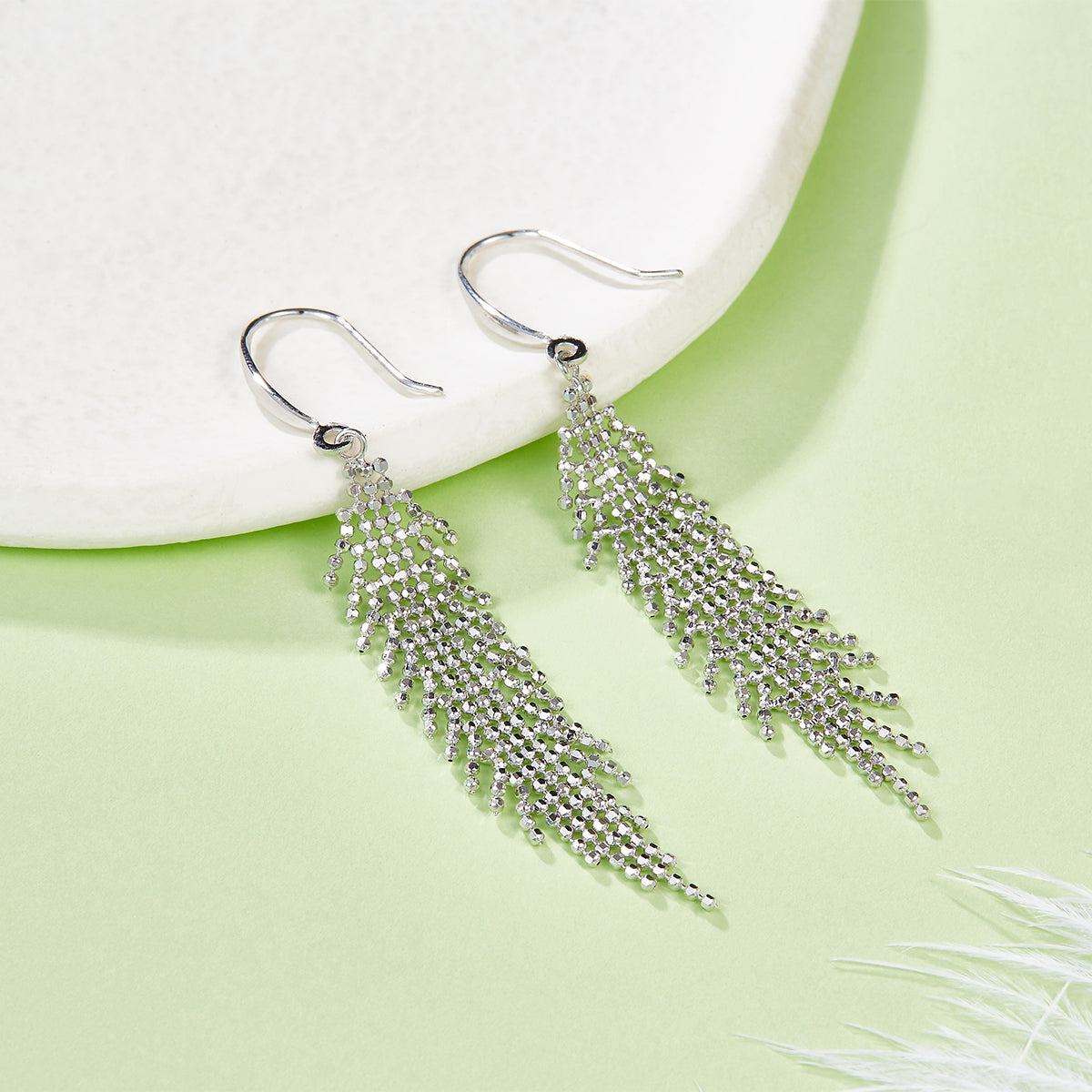 Planderful Handcrafted Sterling Silver Tassel Drop Earrings S925 Italian Craft Everyday Genie Gift For Her