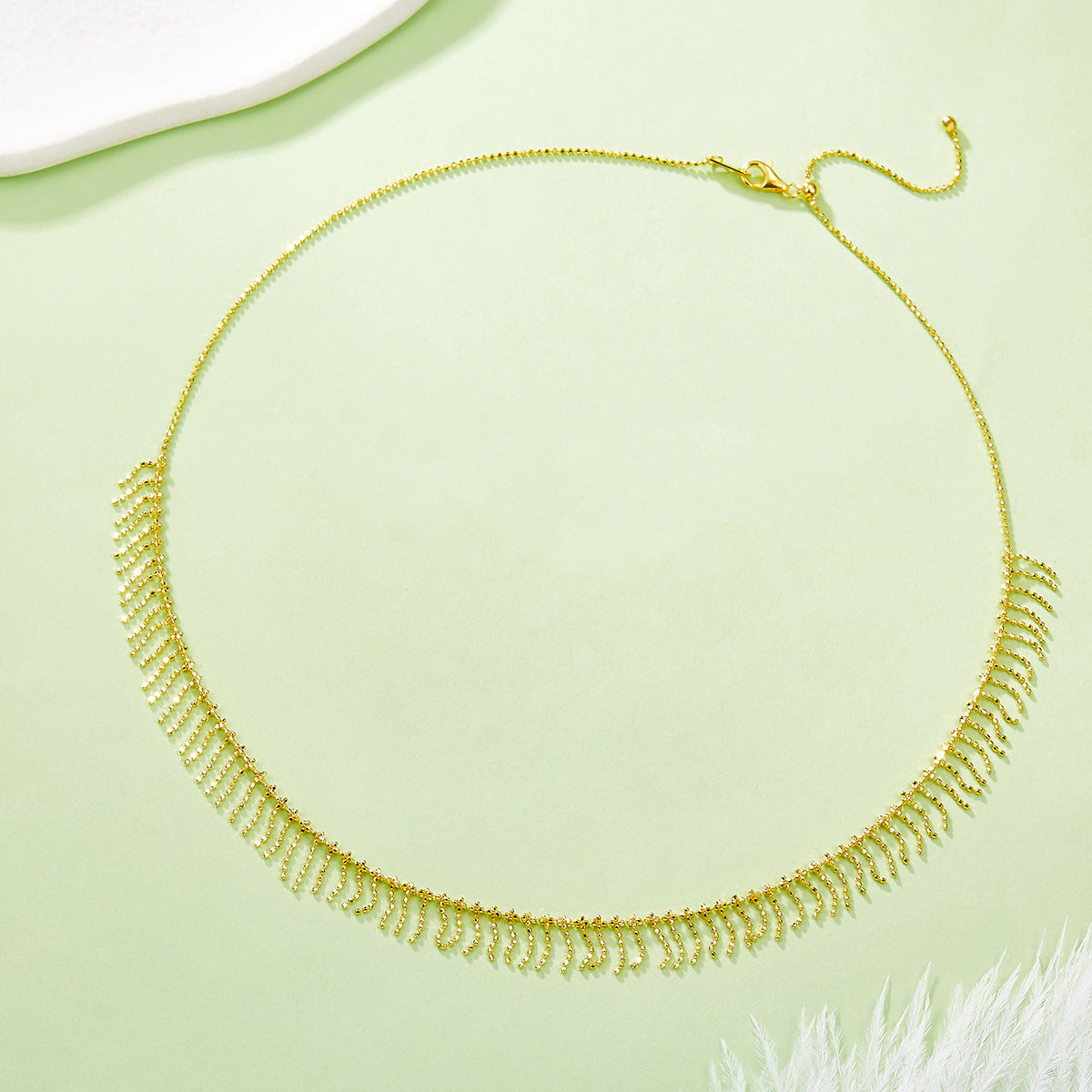 Planderful S925 Silver Lace Tassel Necklace For Women Elegant Everyday Genie Collection