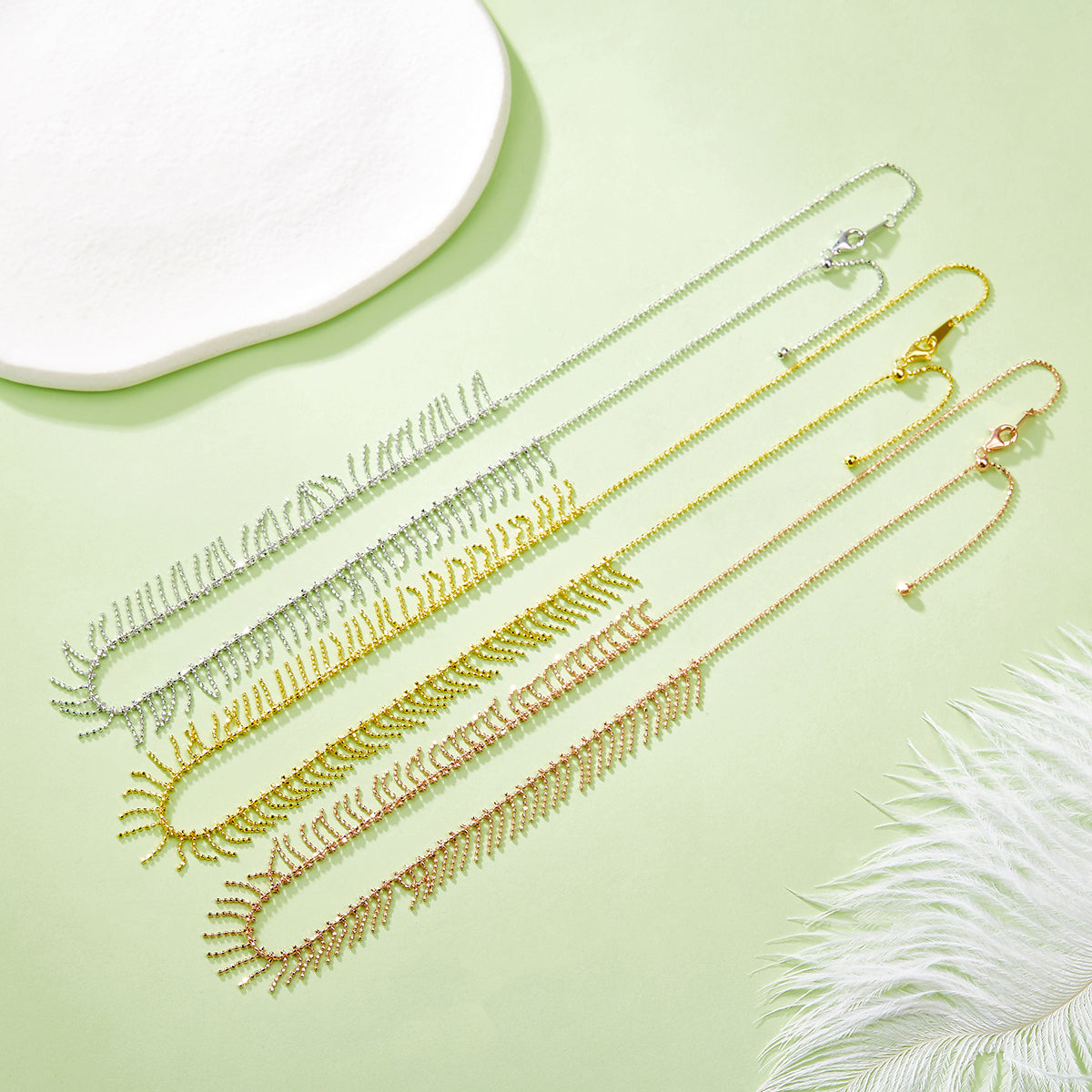 Planderful S925 Silver Lace Tassel Necklace For Women Elegant Everyday Genie Collection