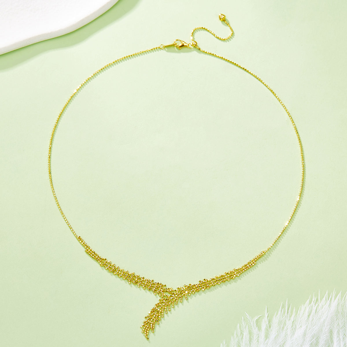 Elegant Planderful S925 Sterling Silver Italian Craft Woven Wheat Ear Design Necklace, 45cm Length for Women