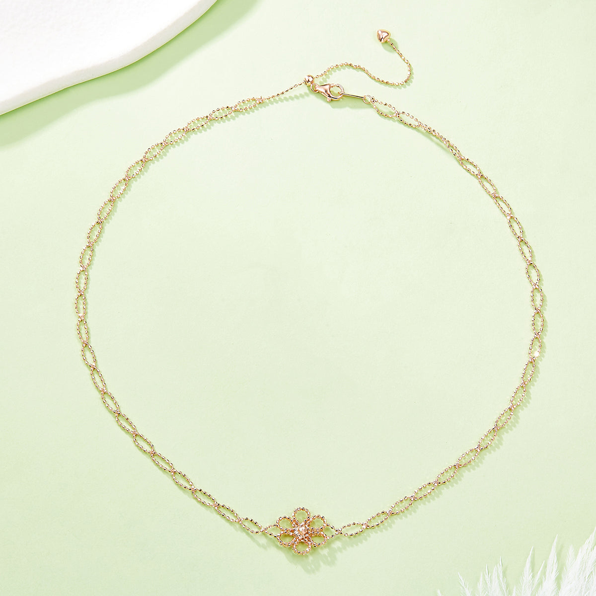 S925 Sterling Silver Necklace With Exquisite Italian Craftsmanship Weaved Lace Flower Planderful For Her