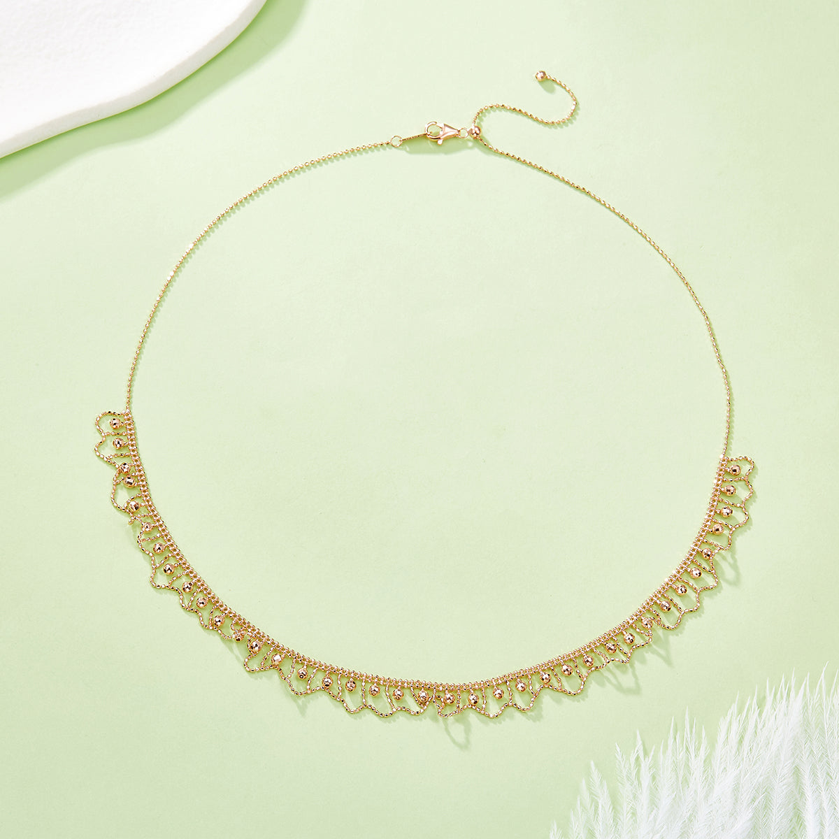 Planderful S925 Sterling Silver Italian Craft Elegant Woven Lace Necklace 45cm Length For Her