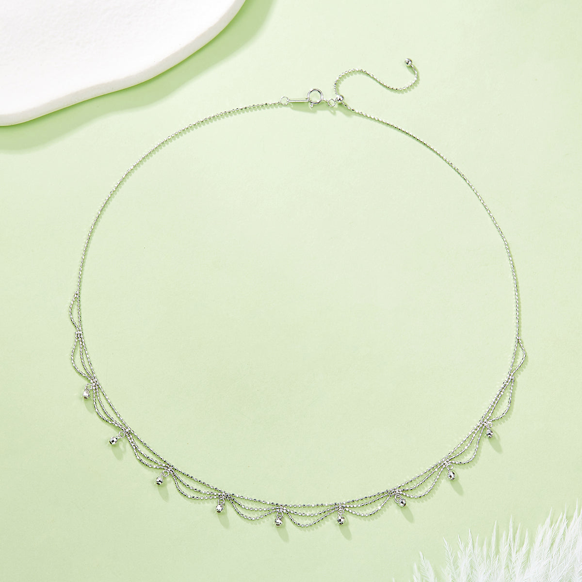 Planderful S925 Silver Necklace Palace Style Woven Lace Italian Craftsmanship for Elegant Women