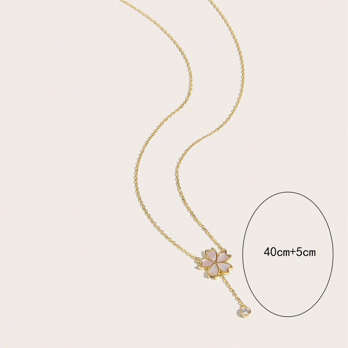 Planderful S925 Silver Plated Mother Of Pearl Cherry Blossom Pendant Necklace For Women Zircon Sparkle