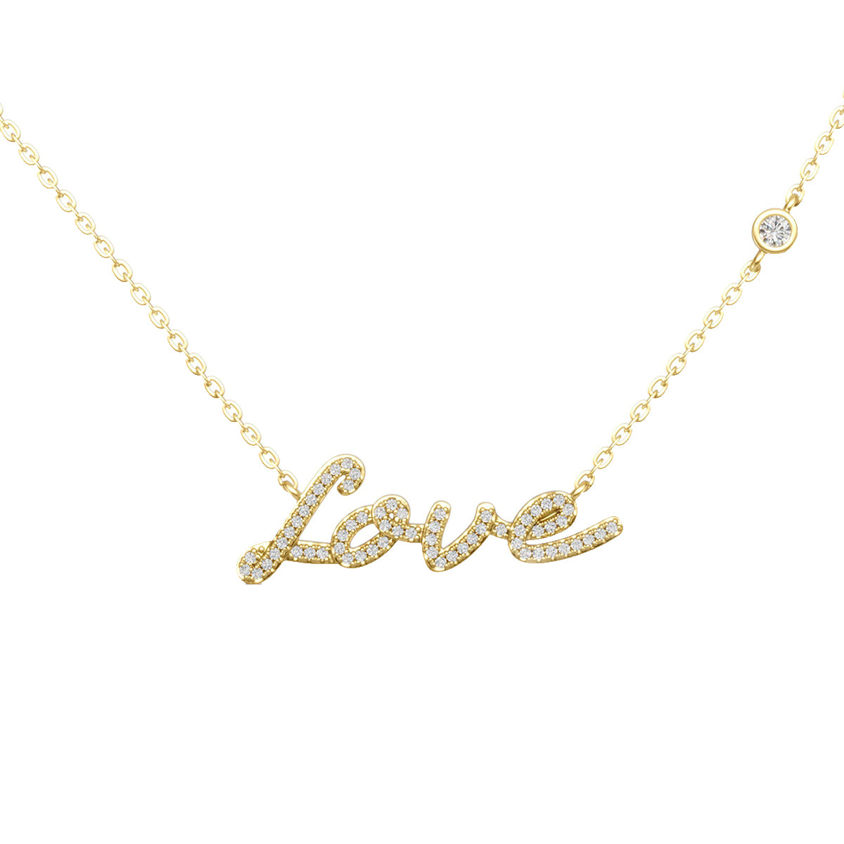 Planderful Moissanite Love Pendant 0.41ct Luxurious Gleaming S925 Silver Plated Necklace Gift For Her