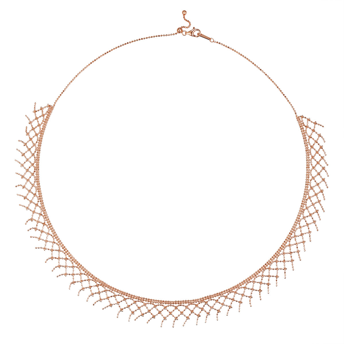 Premium Elegant S925 Silver Mesh Lace Necklace Italian Craft For Women By Planderful Shop 45cm