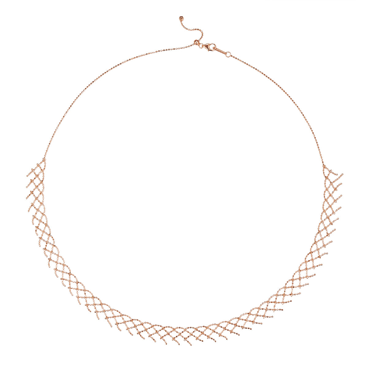 Planderful S925 Silver Woven Mesh Lace Necklace For Women