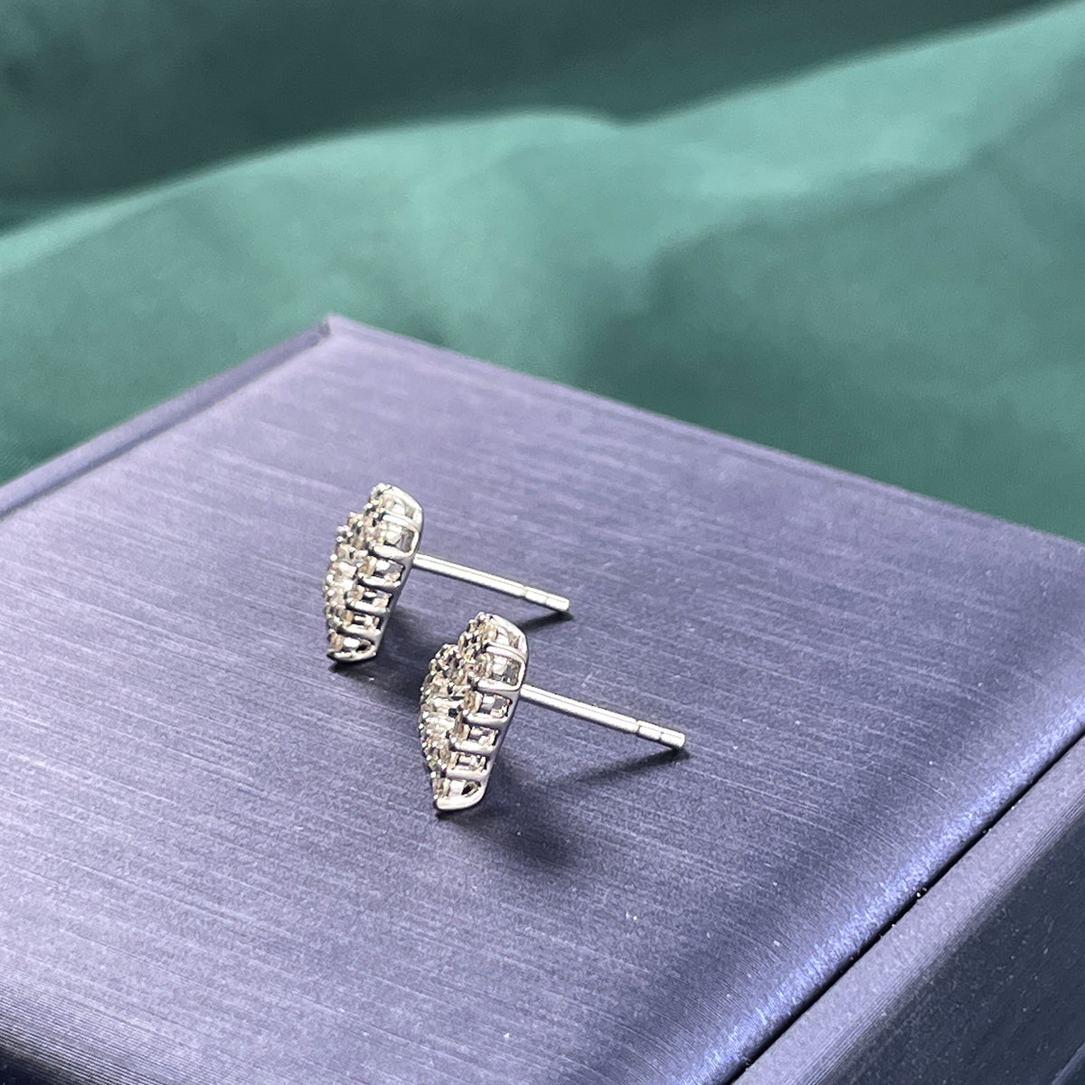 Planderful Moissanite Hollow Heart Stud Earrings S925 Sterling Silver 0.48ct Dazzling Gift for Her