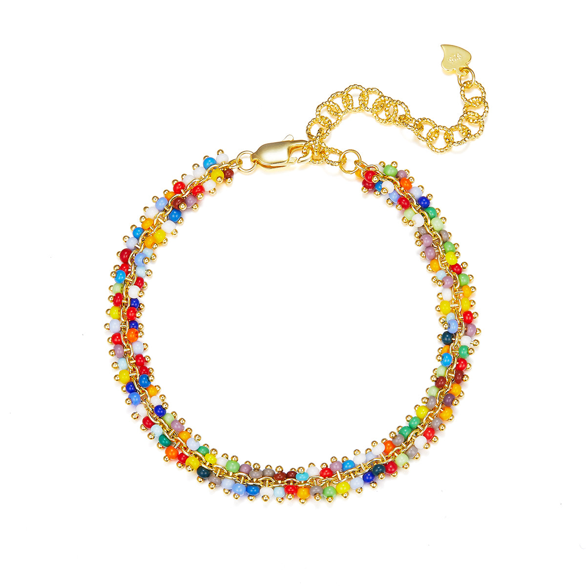 Planderful S925 Silver Plated Bead Bracelet Colorful Gala Fireworks Collection For Women Gift