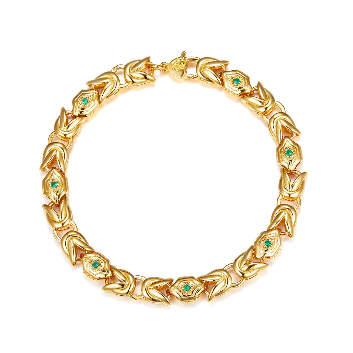 Planderful Lab Grown Emerald Bracelet S925 Sterling Silver High End Luxury For Her