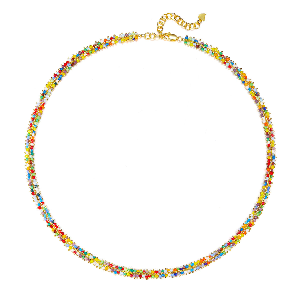 Planderful S925 Silver Plated Colorful Bead Necklace Gala Fireworks Collection For Women