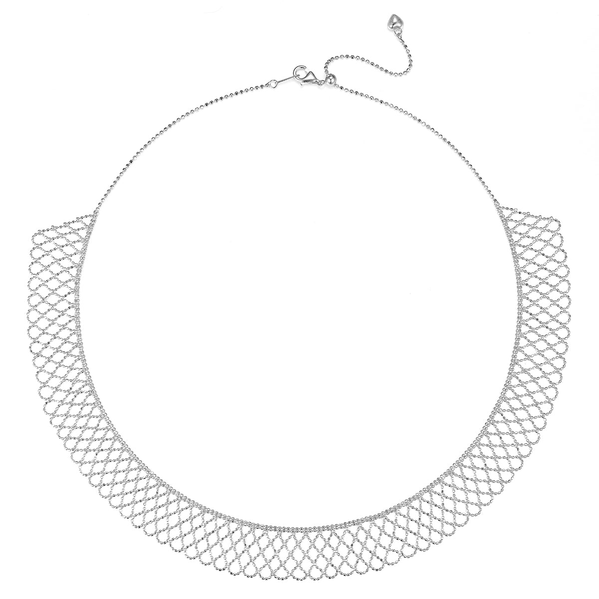 Planderful S925 Silver Gold Plated Italian Lace Woven Necklace For Women Everyday Genie Gift