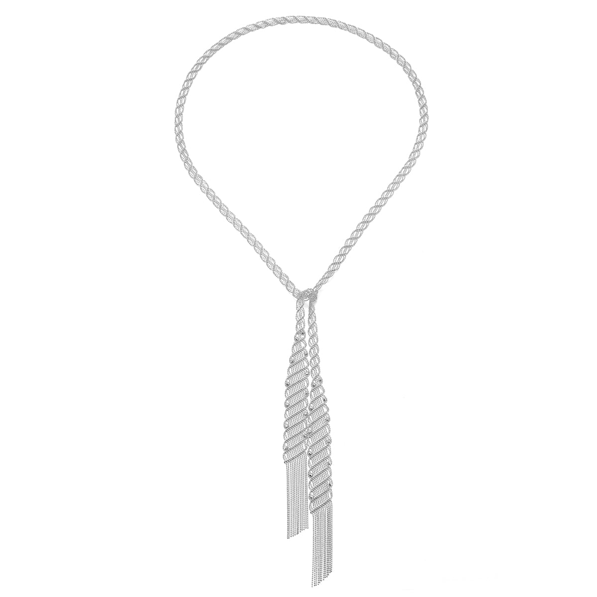 Planderful S925 Silver Plated Italian Lace Necklace Long 100cm For Elegant Women Vienna Verve