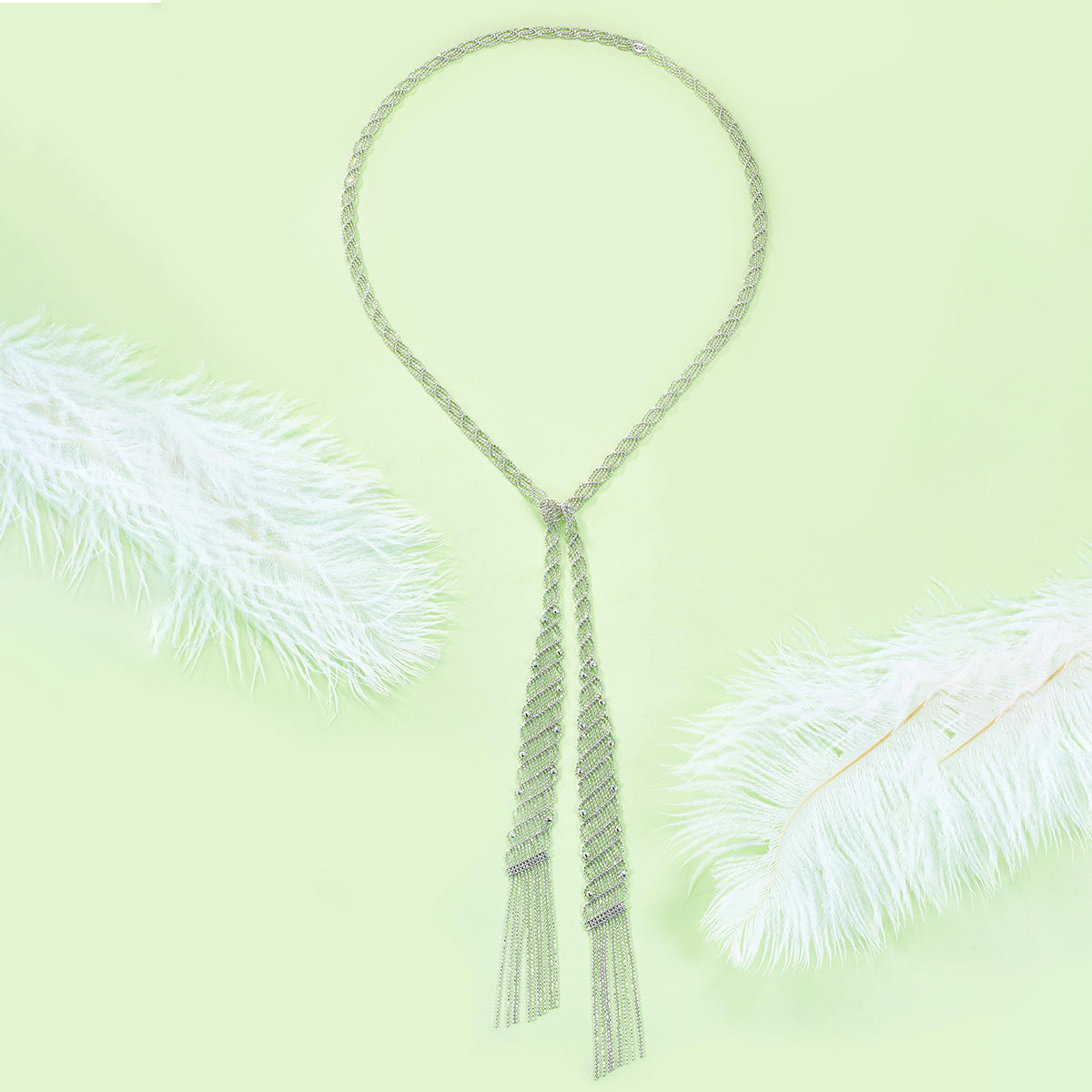 Planderful S925 Silver Plated Italian Lace Necklace Long 100cm For Elegant Women Vienna Verve