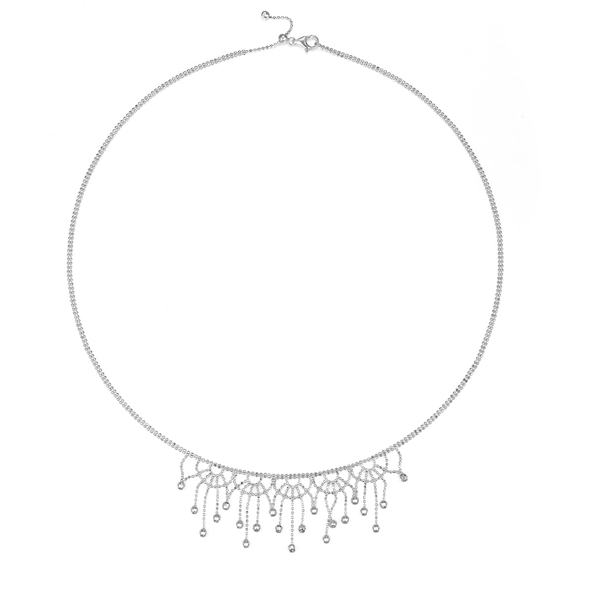 Planderful S925 Silver Plated Necklace With Italian Lace Weaving Elegant Palace Style Tassel Bead For Women