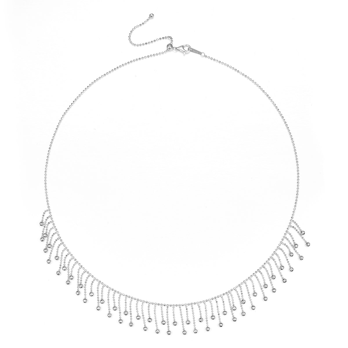 Planderful S925 Silver Gold Plated Italian Lace Beaded Tassel Necklace For Women Gift